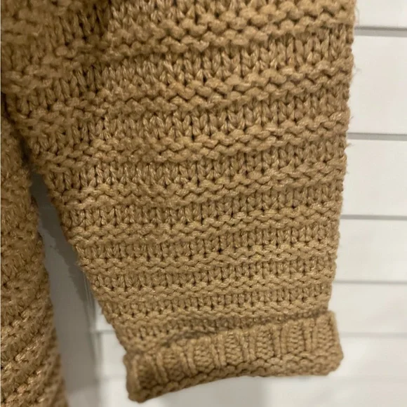 Boutique Pink Lily Tan Cable Knit Polyester Open Front Warm Cardigan Sweater XL - Picture 2 of 8